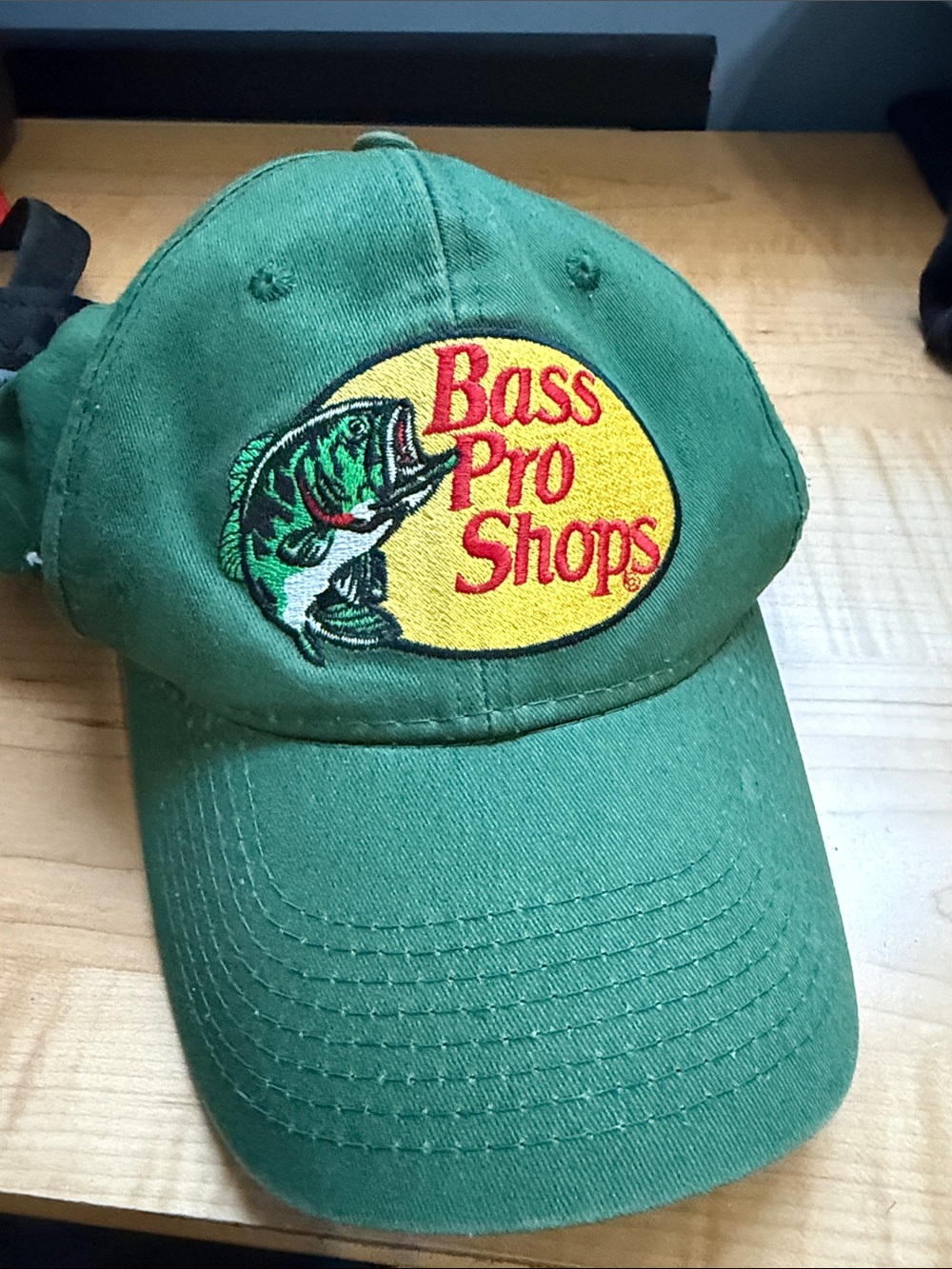 Bass Pro Shops Green Cap with Yellow and Red Logo